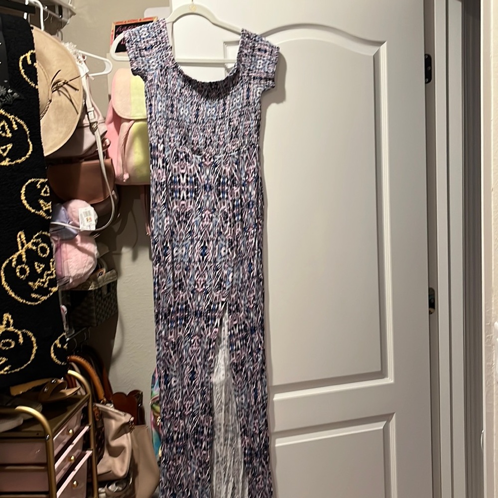 Express ruched top dress with slits on both legs- Medium